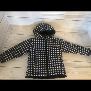 The North Face Black and White Checkered Kids Puffer Jacket